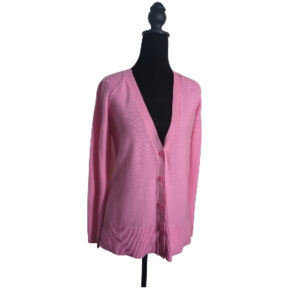 Talbots Small Pink Button-Up V Neck Cardigan NWT Preppy Coquette Barbie Feminine
